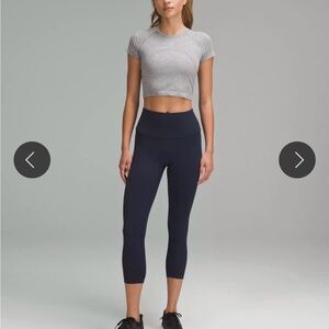 Lululemon Wunder Train High-Rise Ribbed Crop 23” Black Size 2